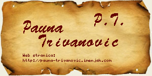 Pauna Trivanović vizit kartica